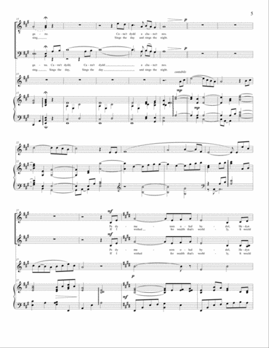 Calon Lan - A Pure Heart, Welsh Hymn 4-Part scores gallery preview page 5