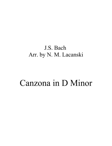 Canzona in D Minor