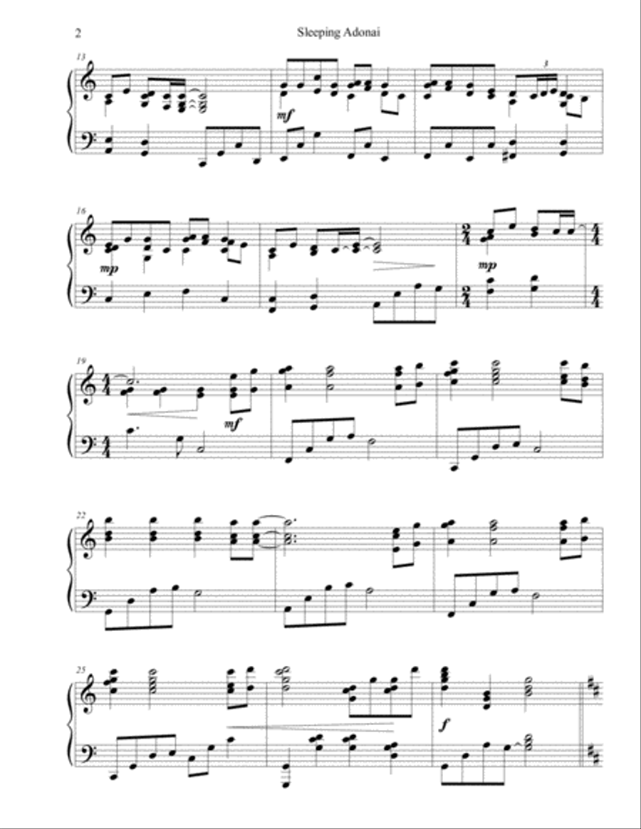 Sleeping Adonai Piano Solo scores gallery preview page 3