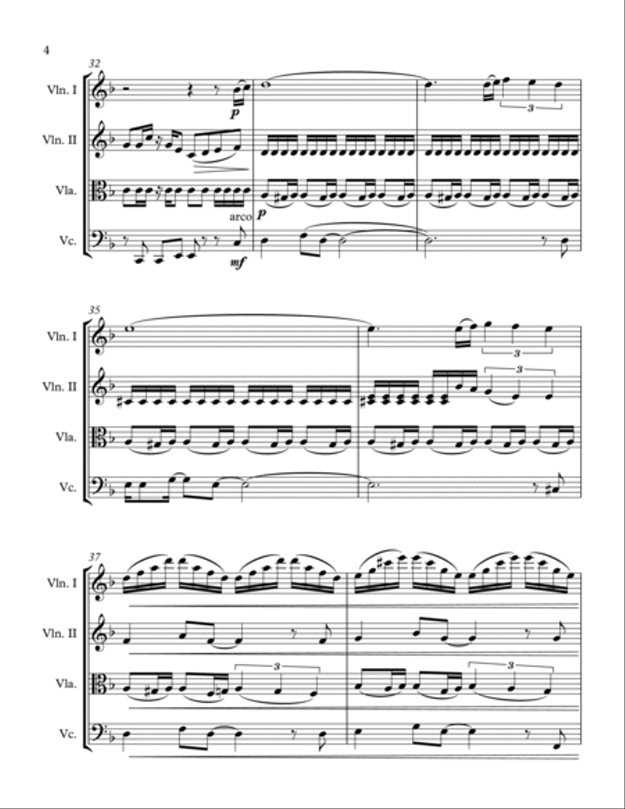 Lay All Your Love On Me String Quartet scores gallery preview page 4