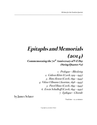 Epitaphs and Memorials (2014) (String Quartet #2)