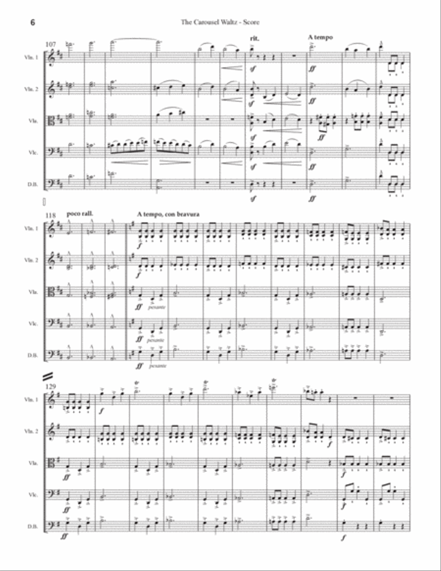 The Carousel Waltz String Quintet scores gallery preview page 6