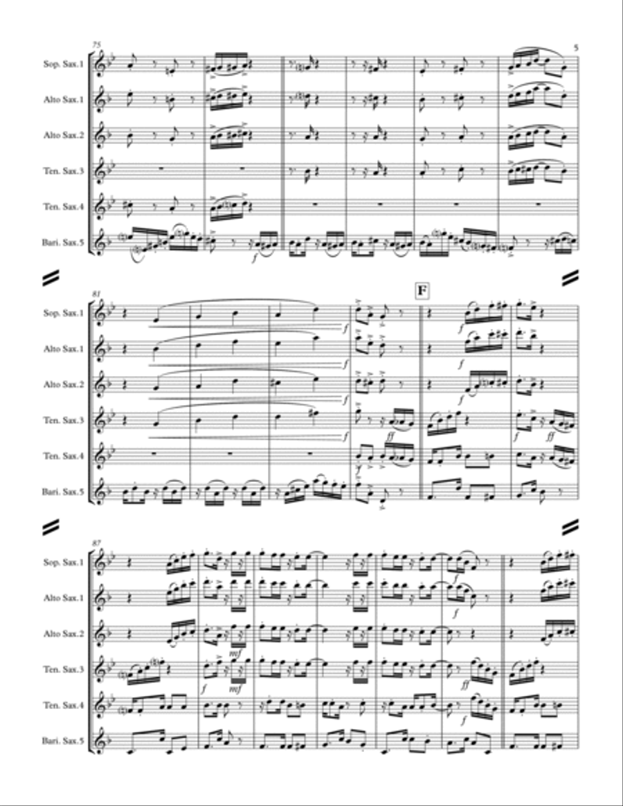Tico-Tico no fubá (for Saxophone Quintet SATTB or AATTB) Saxophone Quintet scores gallery preview page 6