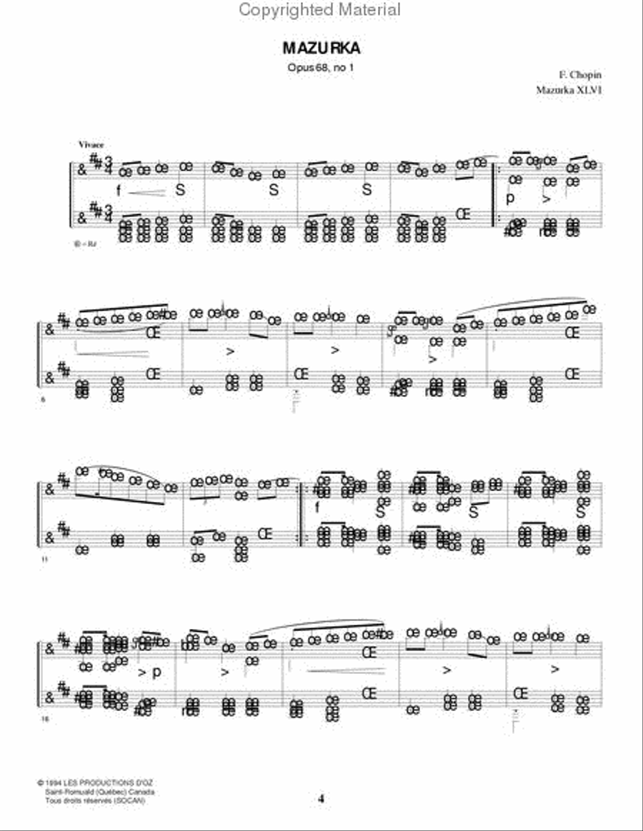 Mazurkas, op. 68, Vol. 13