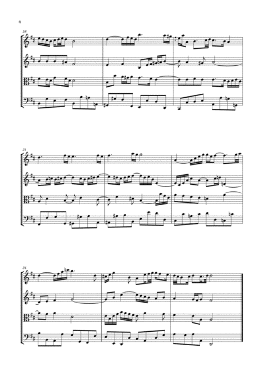 Air on G String for String Quartet String Quartet scores gallery preview page 4