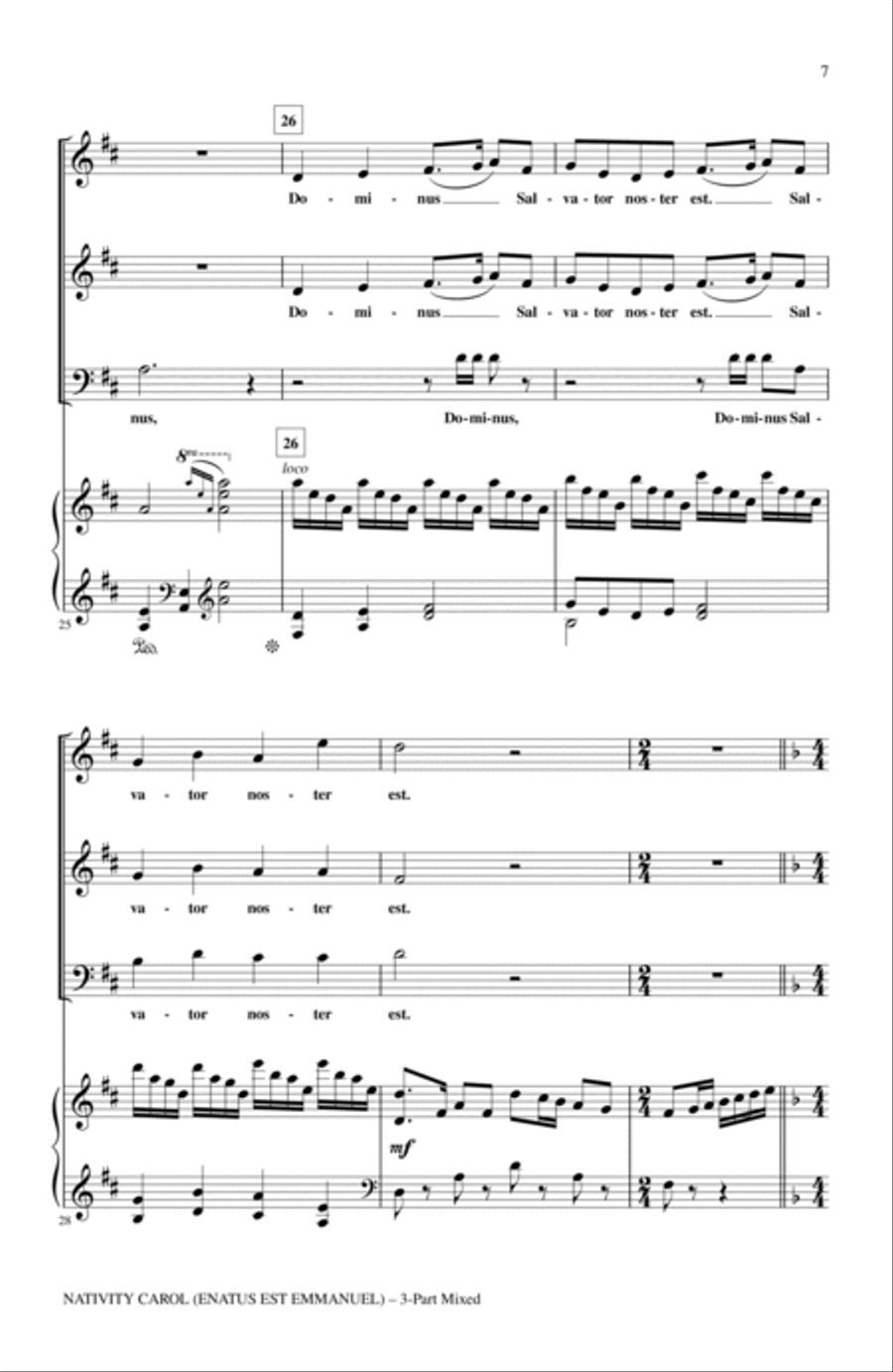 Nativity Carol (Enatus Est Emmanuel) 3-Part scores gallery preview page 5