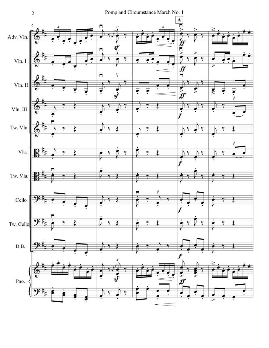 Pomp and Circumstance for Multi-Level String Orchestra String Orchestra scores gallery preview page 4