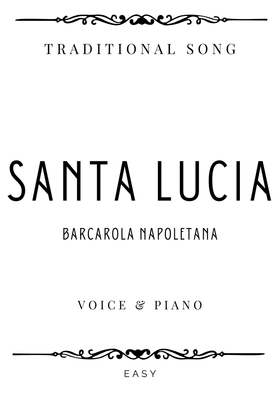 Cottrau - Santa Lucia (Traditional Neapolitan Song) in C Major - Easy Voice scores gallery preview page 1