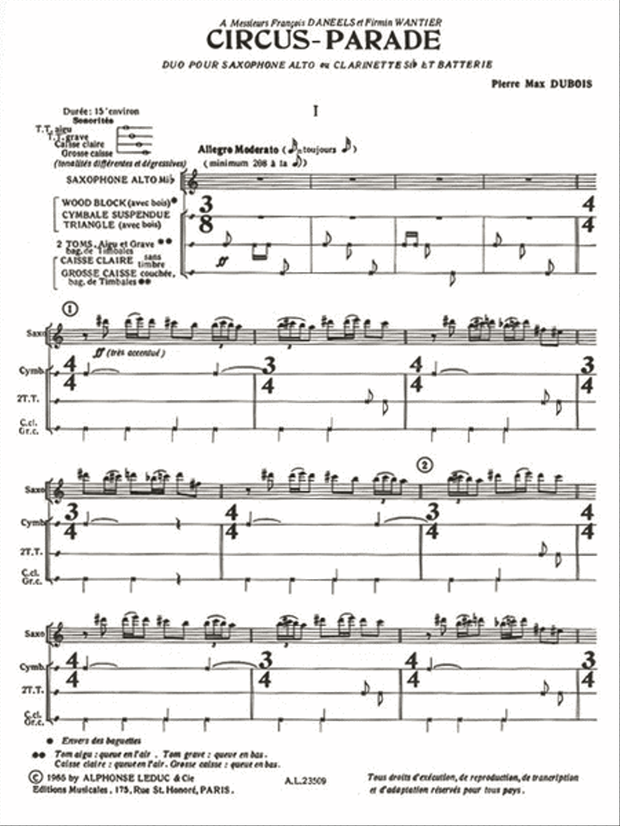 Circus Parade Duo, For Alto Saxophone Or Clarinet And Drums Alto Saxophone scores gallery preview page 2