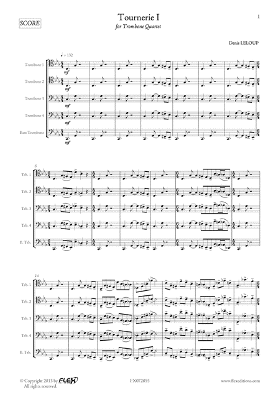 Tournerie I Trombone Quartet scores gallery preview page 2