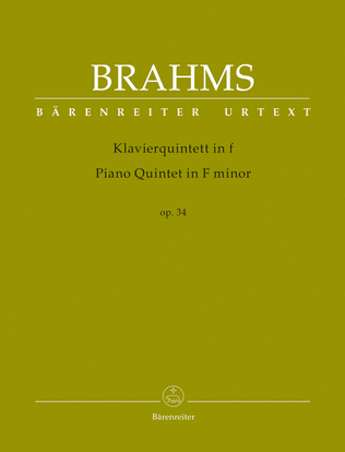Book cover for Piano Quintet in F minor, Opus 34