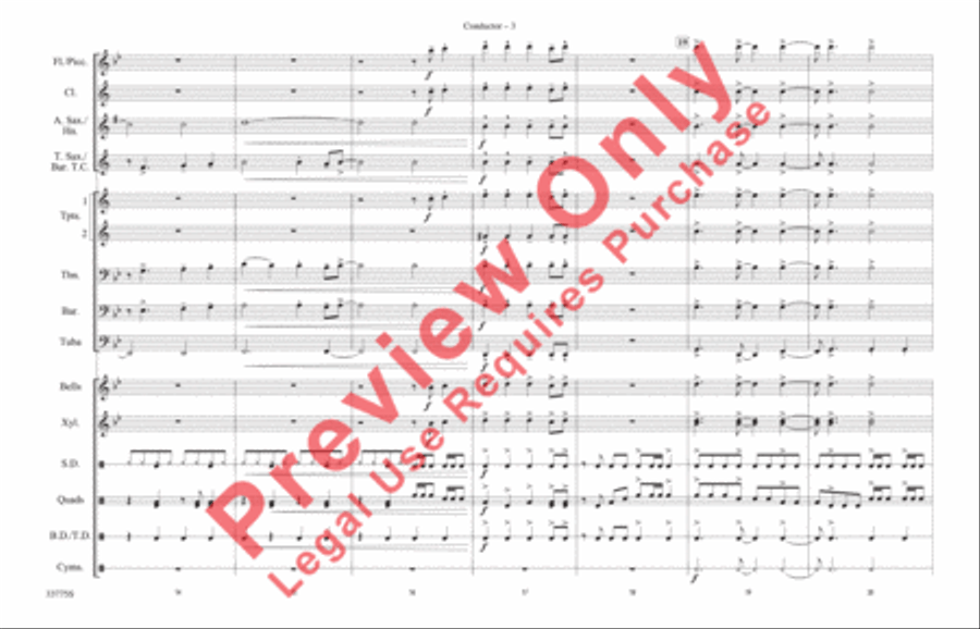Livin' la Vida Loca Livin' la Vida Loca Marching Band scores gallery preview page 4