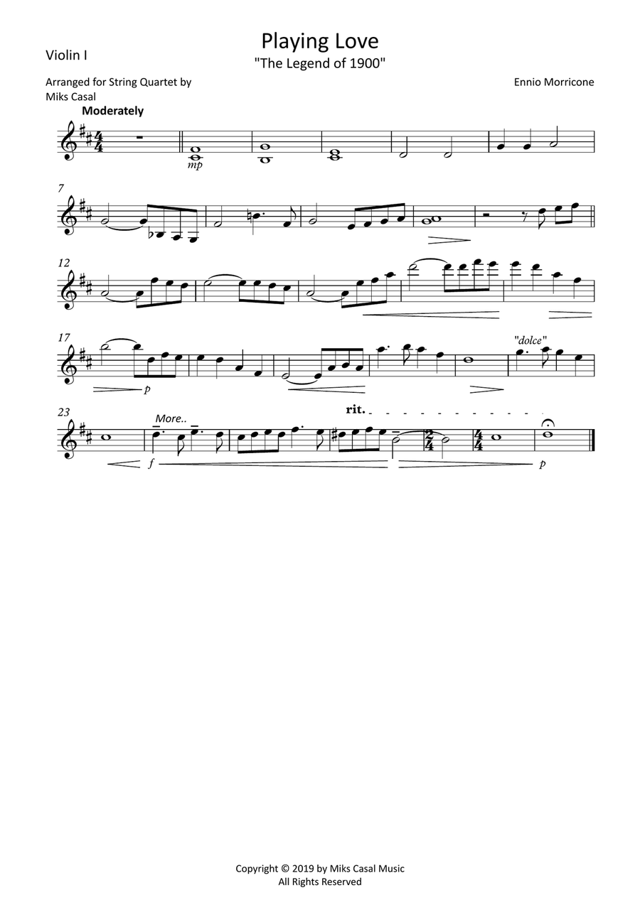 Playing Love String Quartet scores gallery preview page 3
