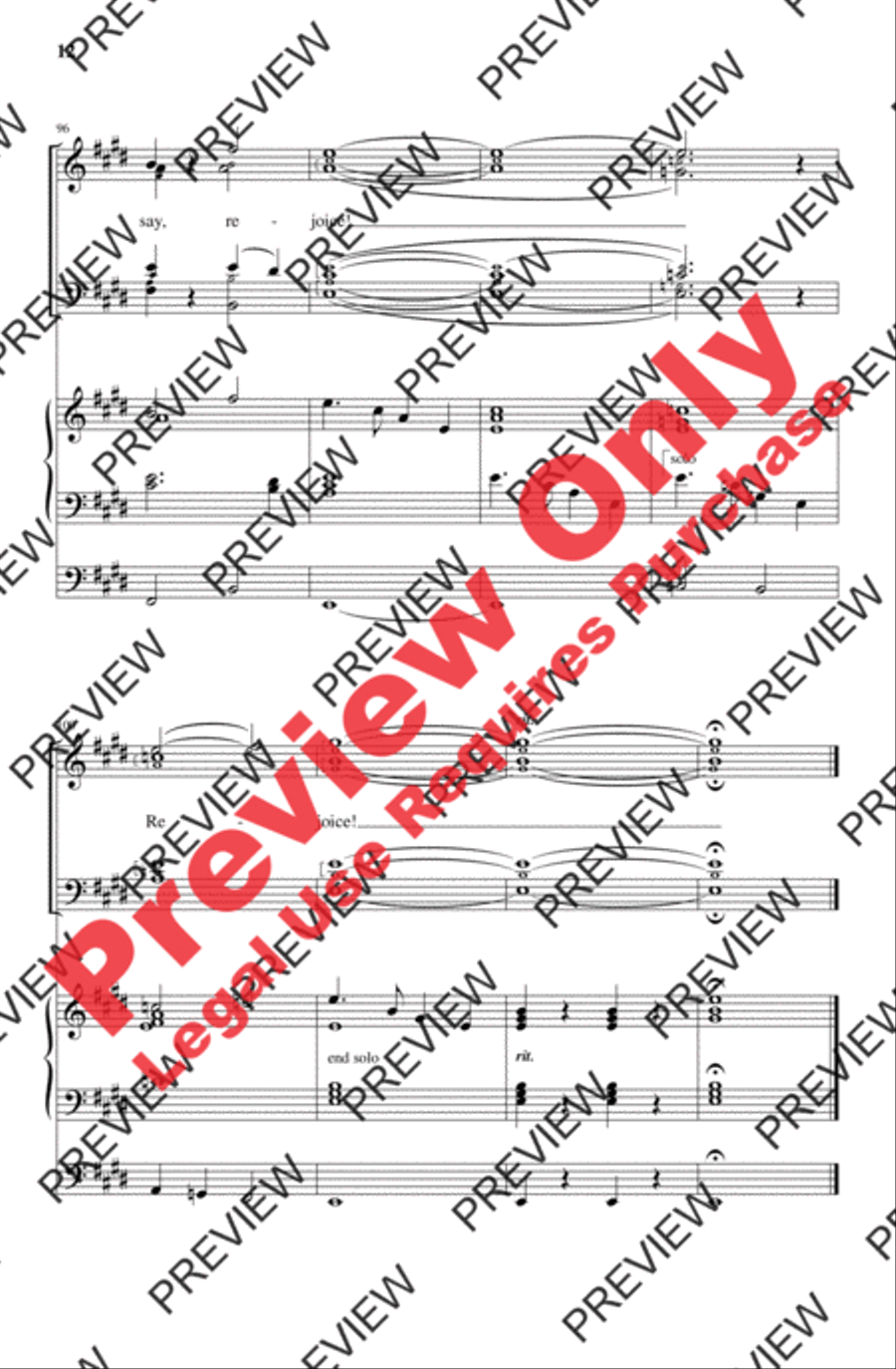 Rejoice, the Lord Is King! 4-Part scores gallery preview page 12