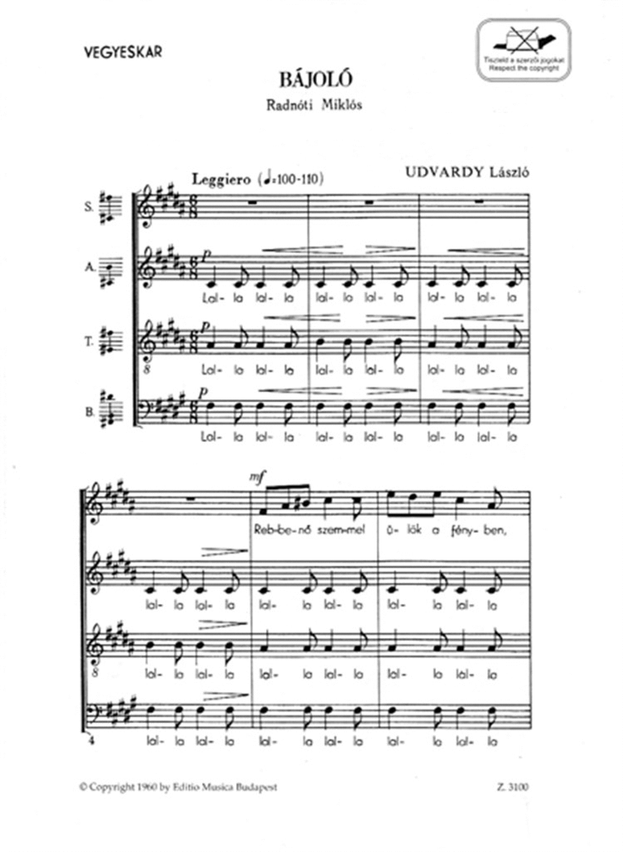 Bájoló Choir scores gallery preview page 1