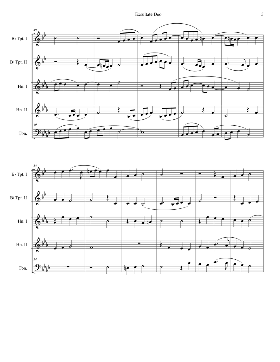 Exsultate Deo (for Brass Quintet) Brass Quintet scores gallery preview page 5