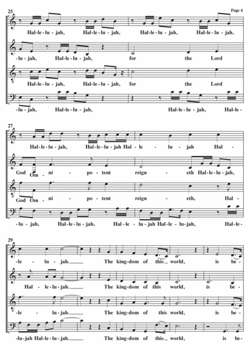 Hallelujah (Handel) A Cappella SATB image number null