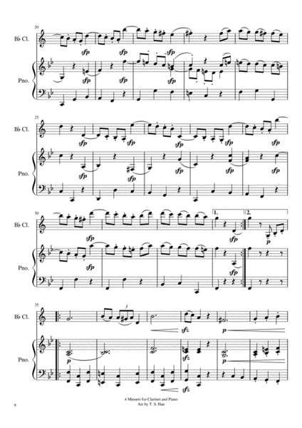Beethoven 4 Minuets for Clarinet and Piano