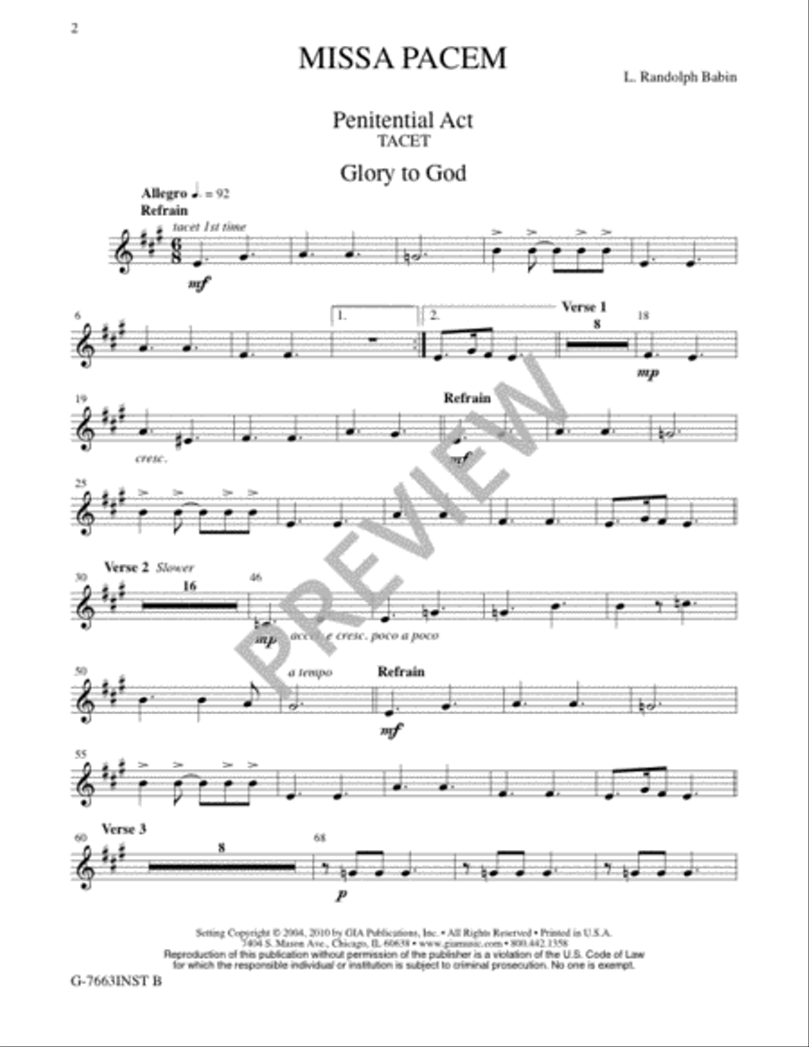 Missa Pacem - Brass Quintet edition 3-Octaves scores gallery preview page 19