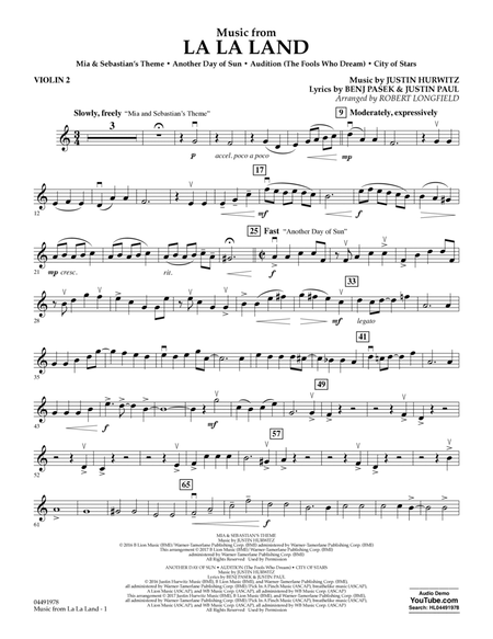 Music from La La Land - Violin 2