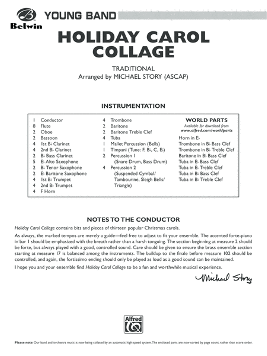 Holiday Carol Collage: Score Concert Band scores gallery preview page 1