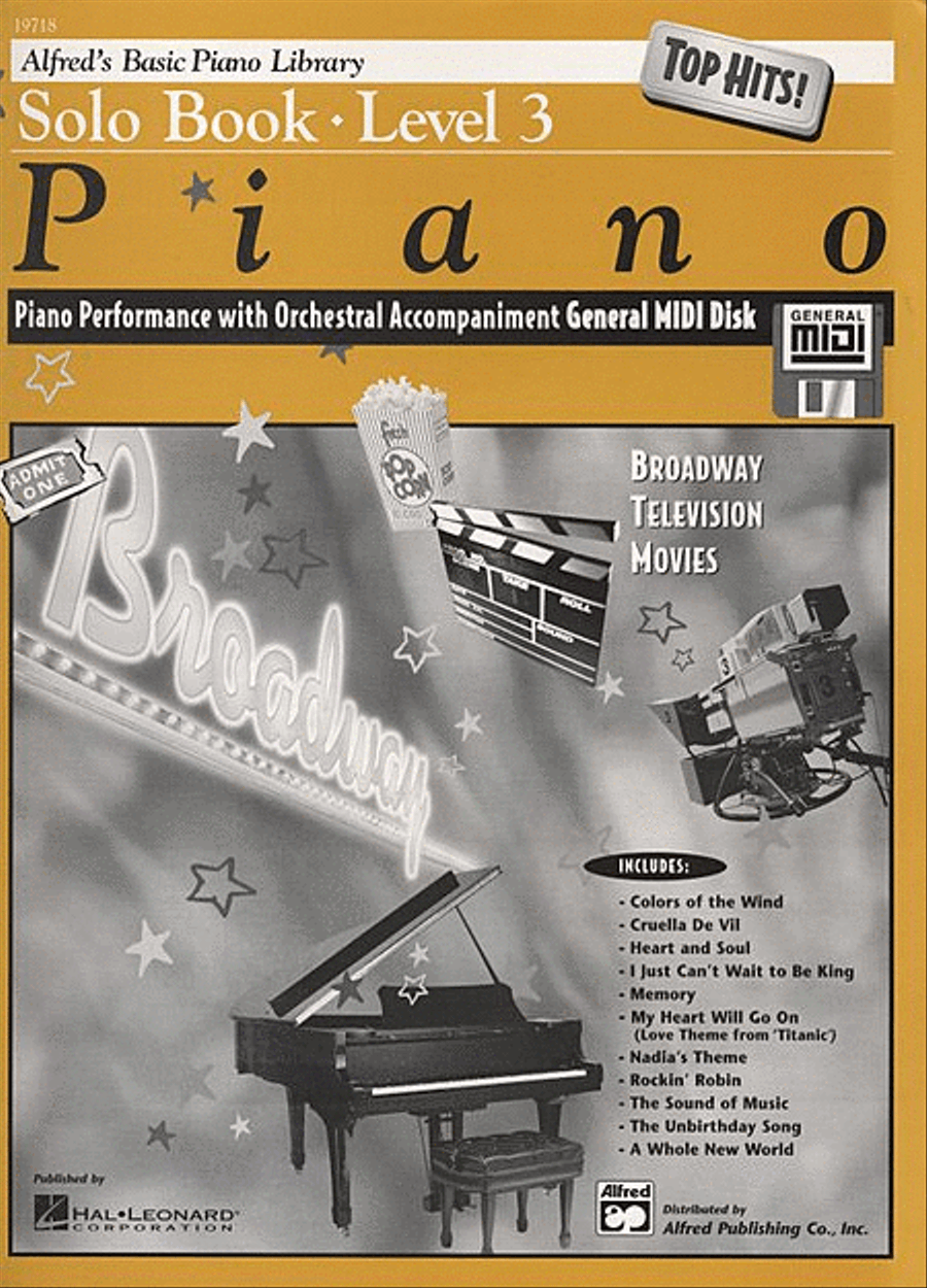 Alfred's Basic Piano Course General MIDI - Top Hits! Solo Level 3 Piano Method scores gallery preview page 1