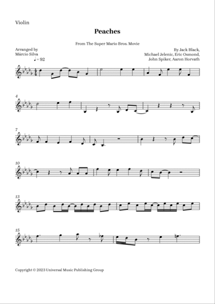 Peaches Violin Solo scores gallery preview page 4