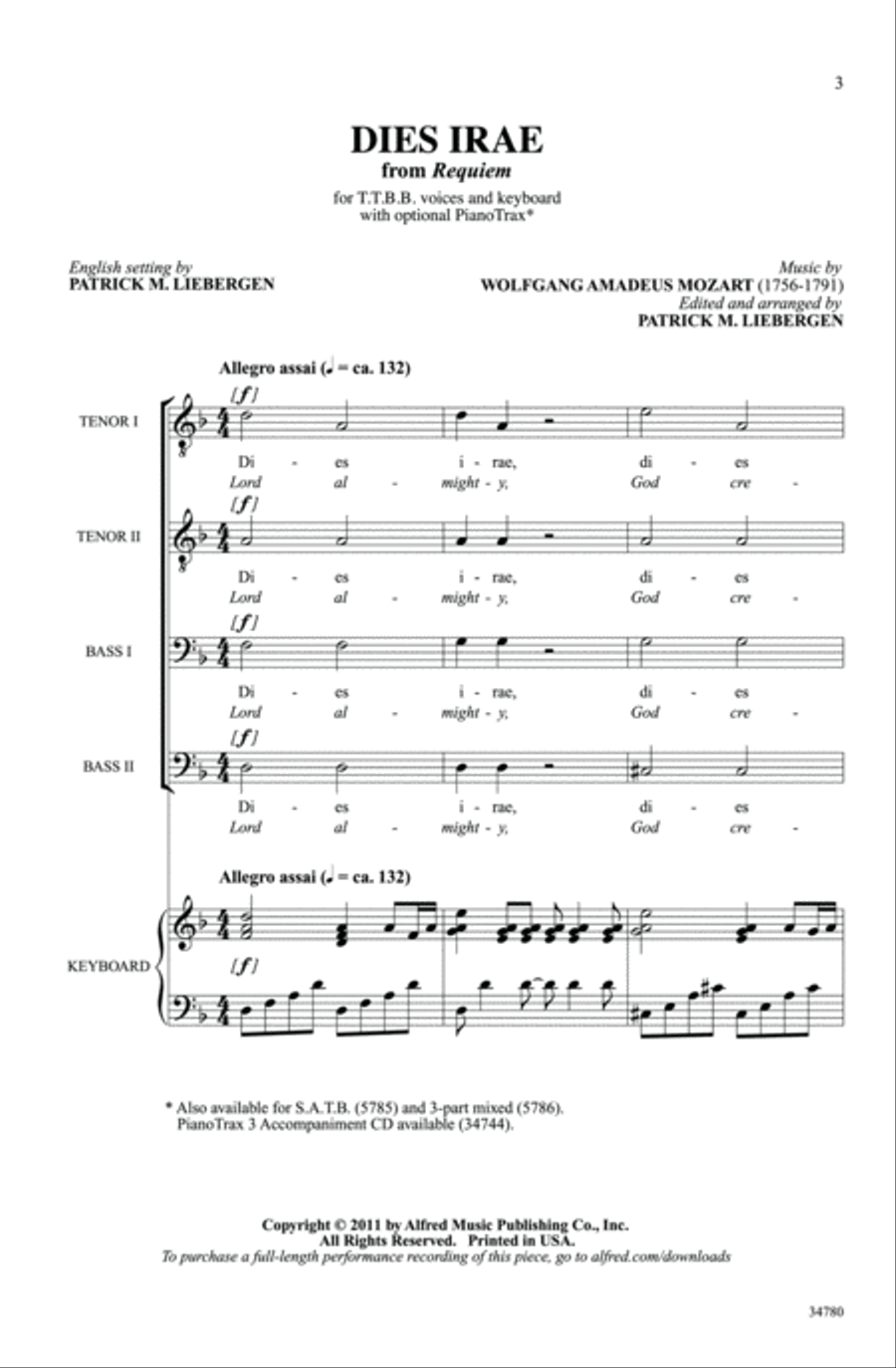 Dies Irae (from Requiem) TTBB scores gallery preview page 2