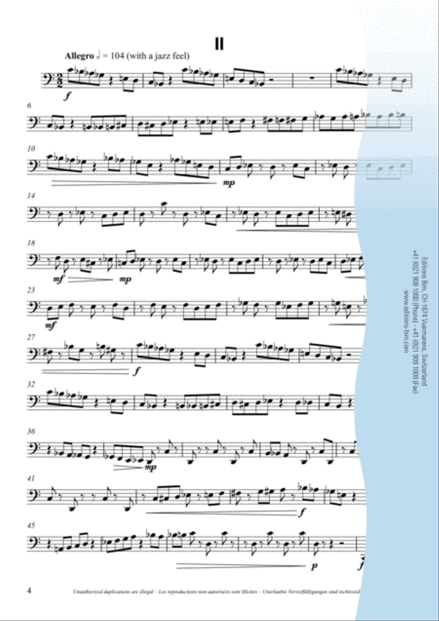 Postcards IV for bass trombone Trombone scores gallery preview page 3