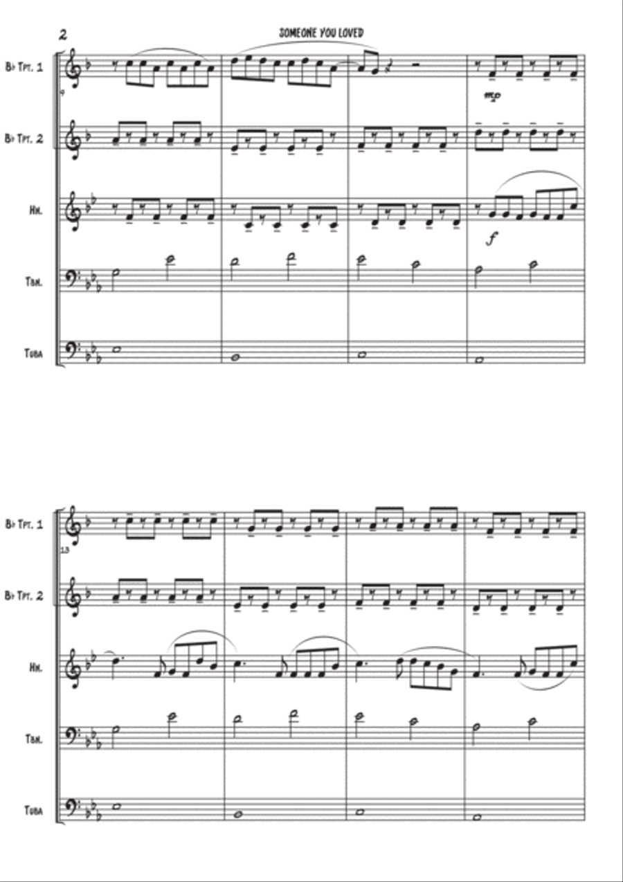 Someone You Loved Someone You Loved Brass Ensemble scores gallery preview page 2