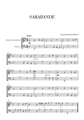 G. F. Haendel - Sarabande for Soprano Saxophone and Bassoon
