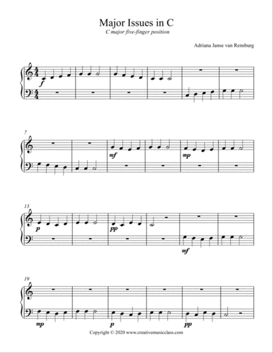 Major Issues in C Piano Method scores gallery preview page 1