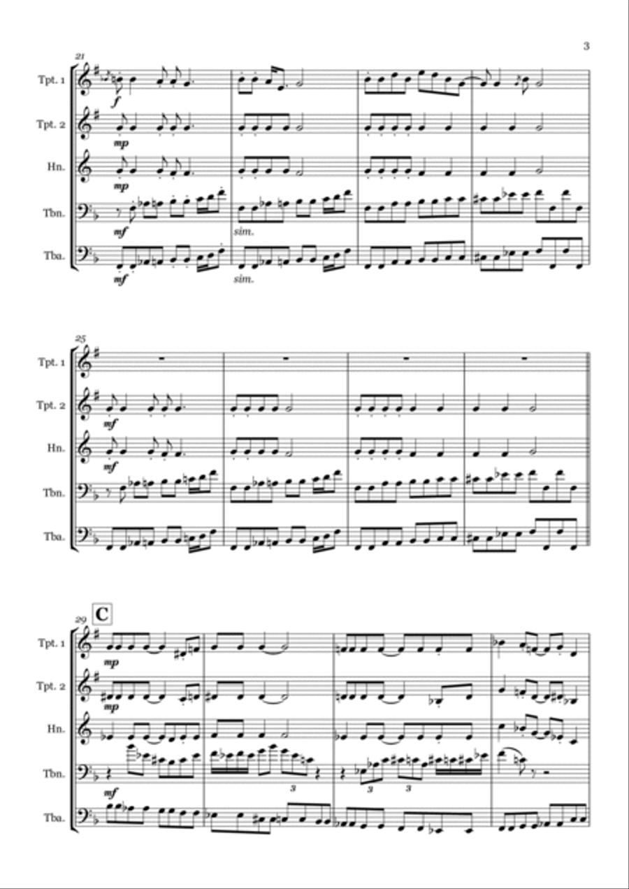 Lady Madonna Lady Madonna Brass Quintet scores gallery preview page 3