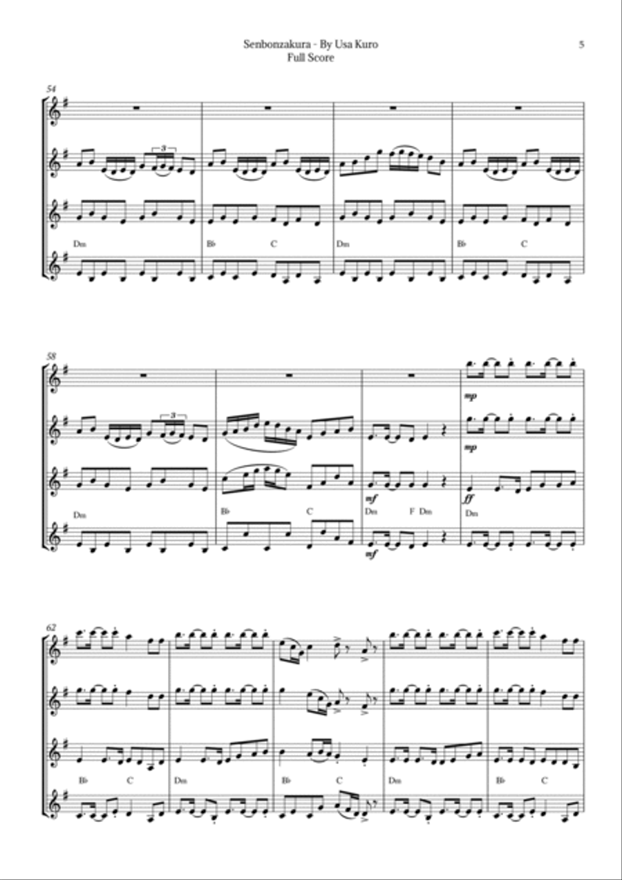 Senbonzakura Brass Quartet scores gallery preview page 5