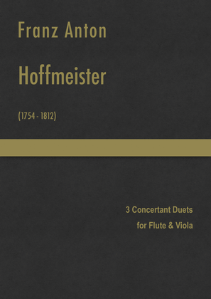 Book cover for Hoffmeister - 3 Concertant Duets for Flute & Viola