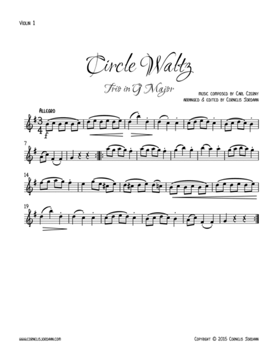 Circle Waltz, easy trio for 2 violins & viola