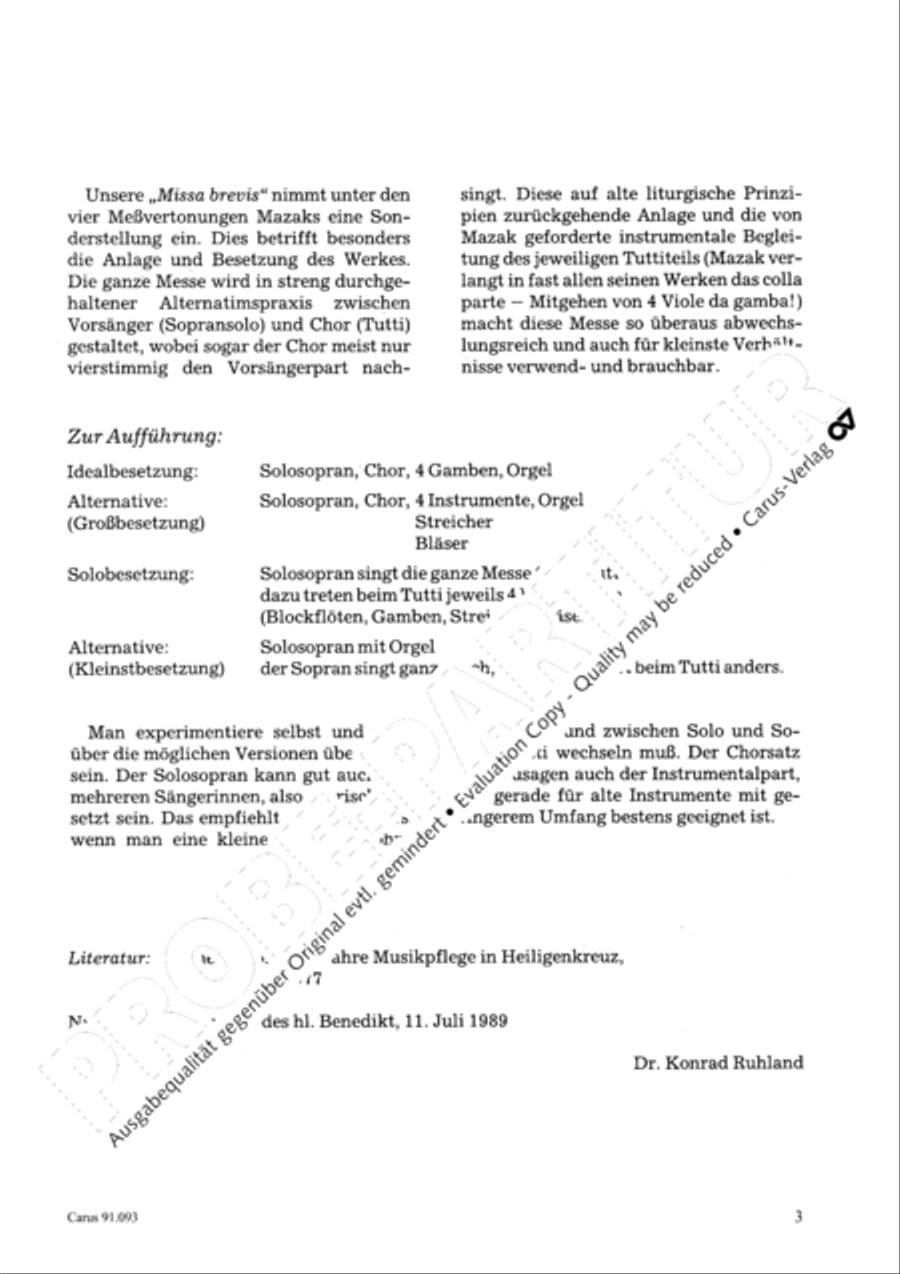 Missa brevis 4-Part scores gallery preview page 6