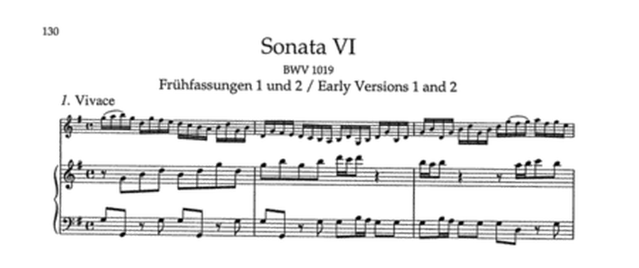 Six Sonatas for Violin and Harpsichord obbligato BWV 1014-1019