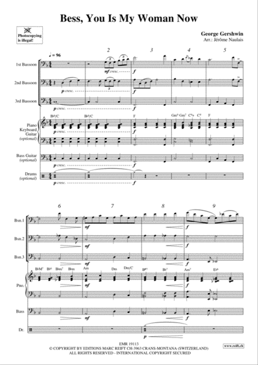 Bess, You Is My Woman Now Bassoon scores gallery preview page 3