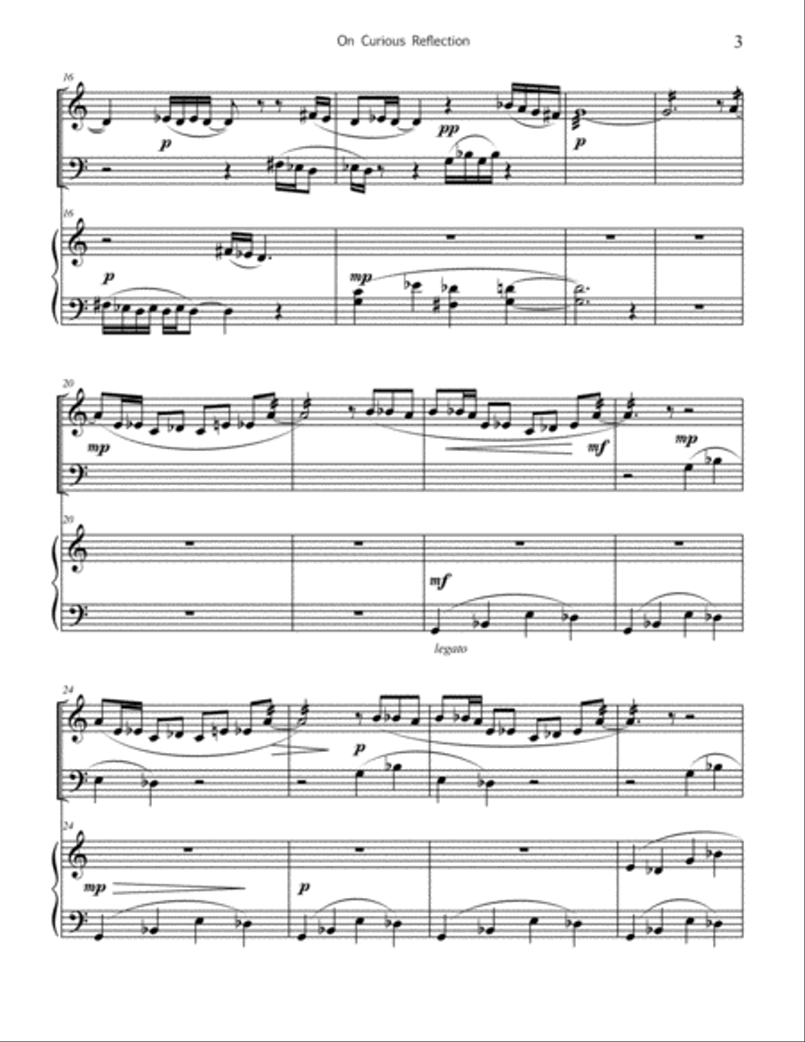 On Curious Reflection - for marimba and piano Piano scores gallery preview page 4