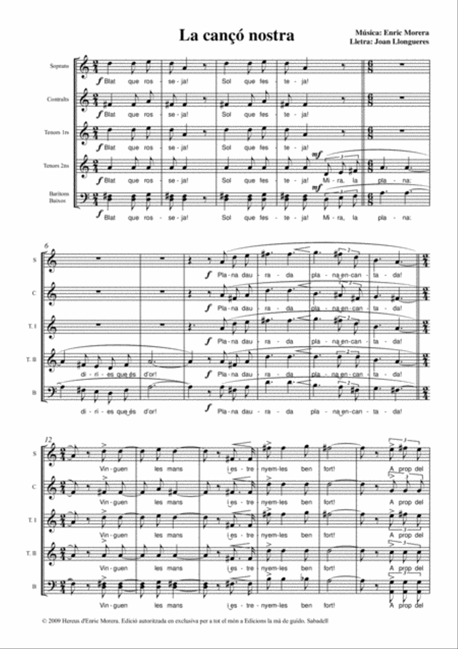 La cançó nostra 4-Part scores gallery preview page 3