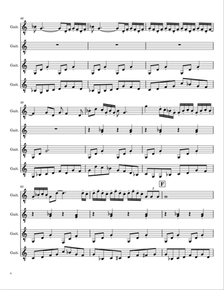 Smoke On The Water Smoke On The Water Guitar Ensemble scores gallery preview page 6