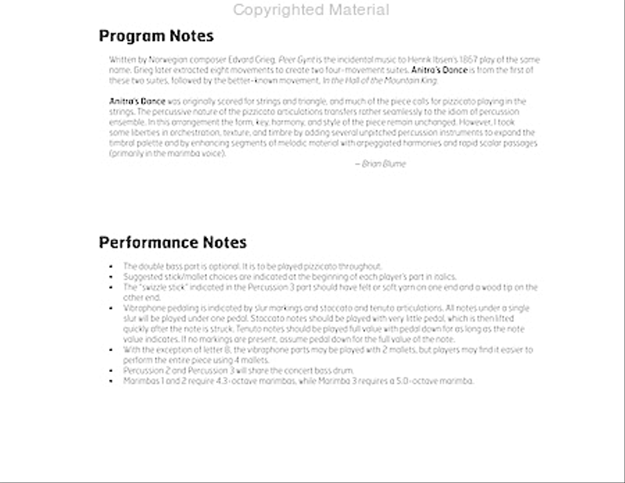 Anitra's Dance Percussion Ensemble scores gallery preview page 3