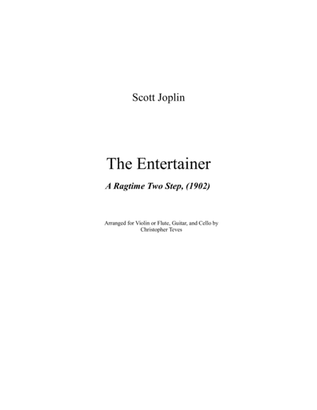 The Entertainer, a Ragtime Two Step, violin (or flute), cello, and guitar image number null