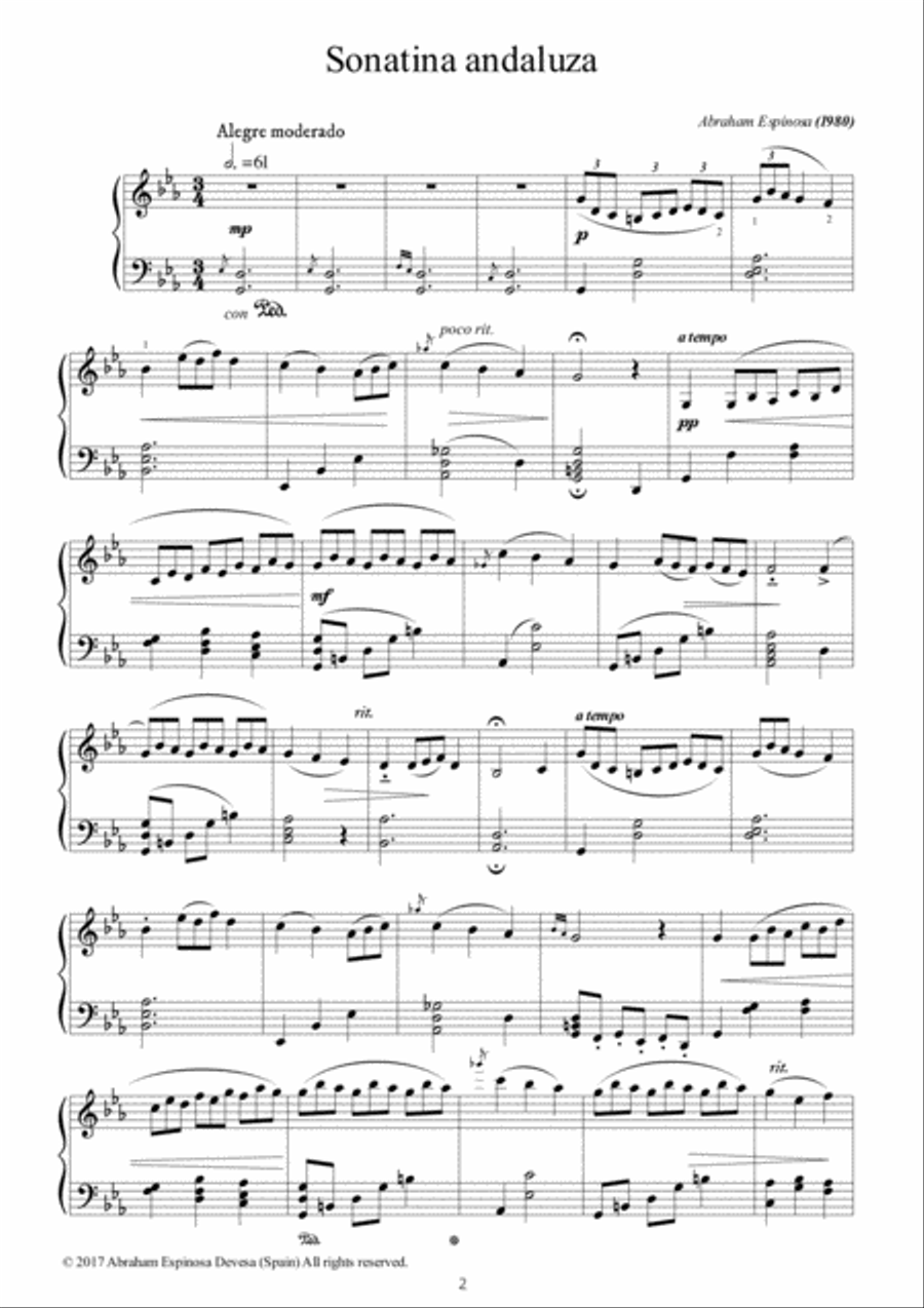 Sonatina andaluza para piano Piano Solo scores gallery preview page 2