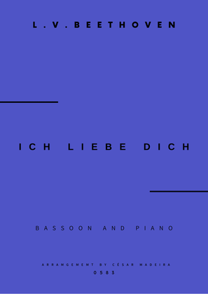 Book cover for Ich Liebe Dich - Bassoon and Piano (Full Score and Parts)