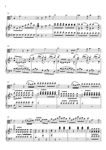 W.A Mozart - Der Hölle Rache kocht in meinem Herzen (Die Zauberflöte) Viola Solo - G Key image number null