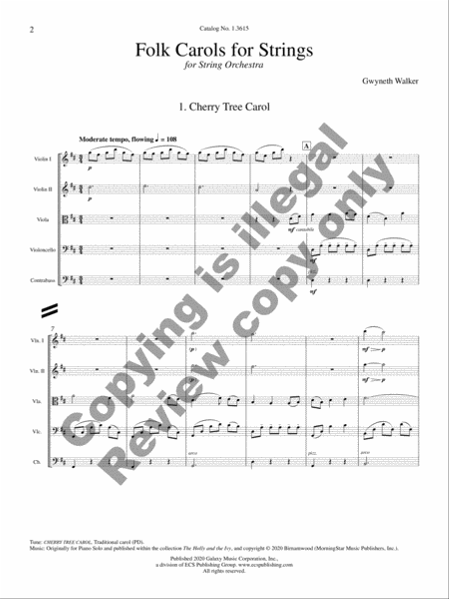 Folk Carols for Strings String Orchestra scores gallery preview page 3