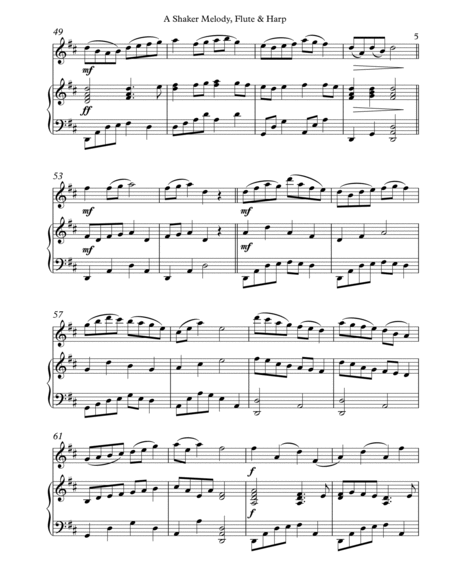 A Shaker Melody, Duet for Flute & Harp Flute - Digital Sheet Music