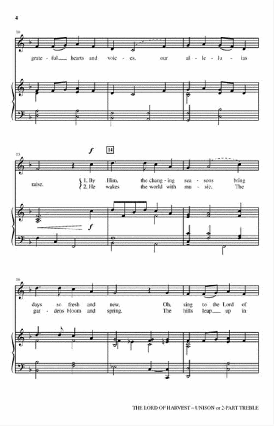 The Lord of Harvest Unison Choir scores gallery preview page 3